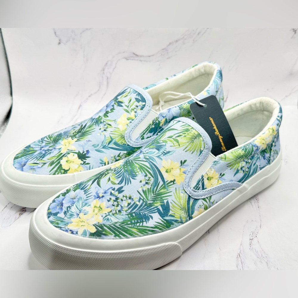 New Tommy Bahama Ferris Blue Floral Tropical Slip On Shoe Canvas Size 7.5 &8.5 - Picture 5 of 6